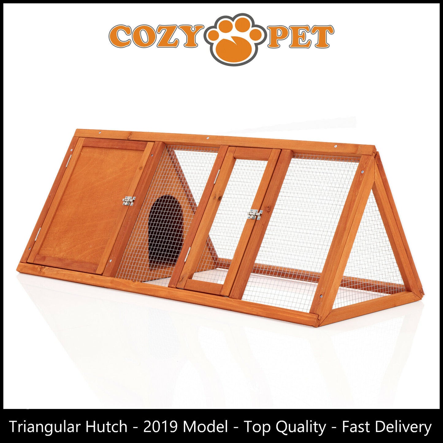 Triangular Rabbit Hutch Pet Natural Guinea Pig Hutches Ferret Runs