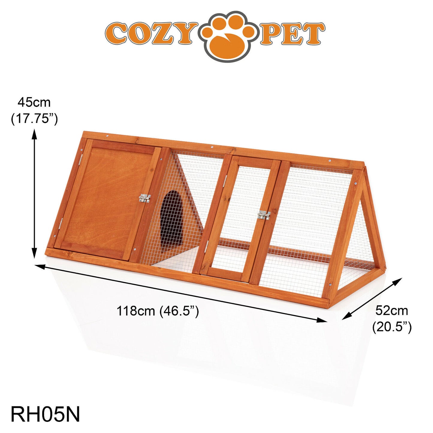 Triangular Rabbit Hutch Pet Natural Guinea Pig Hutches Ferret Runs