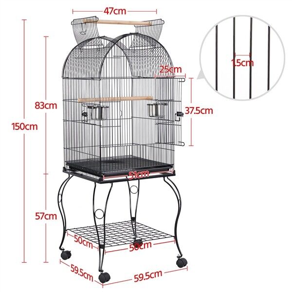 Large Cage Open Play Top Bird Cage Budgies Cage FREE SHIPPING