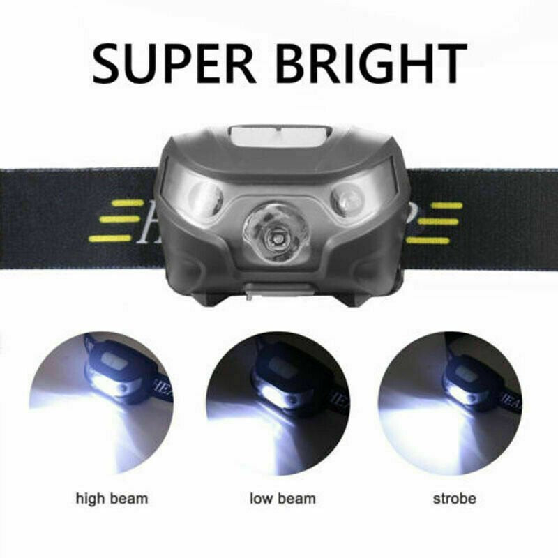 Super Bright Waterproof Head Torch Headlight LED CREE USB Rechargeable Headlamp