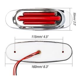 4X 12 24 V LED Truck Lights Red Marker Light Side Rear Outline Trailer Clearance