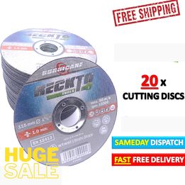 20 x 115mm 4.5" ULTRA THIN 1mm METAL CUTTING BLADE DISC 1/2" STEEL ANGLE GRINDER
