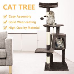 Large Cat Tree Activity Centre Scratching Post For Adult Cats Climbing Tower UK