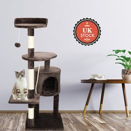 Large Cat Tree Activity Centre Scratching Post For Adult Cats Climbing Tower UK