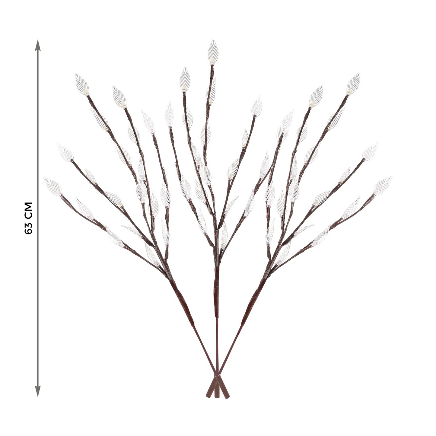 3Pcs GARDEN OUTDOOR ORNAMENTAL BRANCH 60 LED TREE LEAF SOLAR LIGHT BRIGHT NIGHT