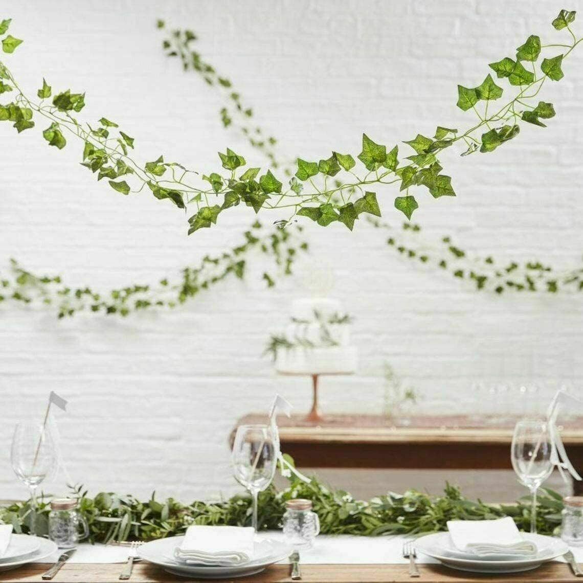 2M Artificial Hanging Plant Fake Vine Ivy Leaf Greenery Garland Wedding Party Decor