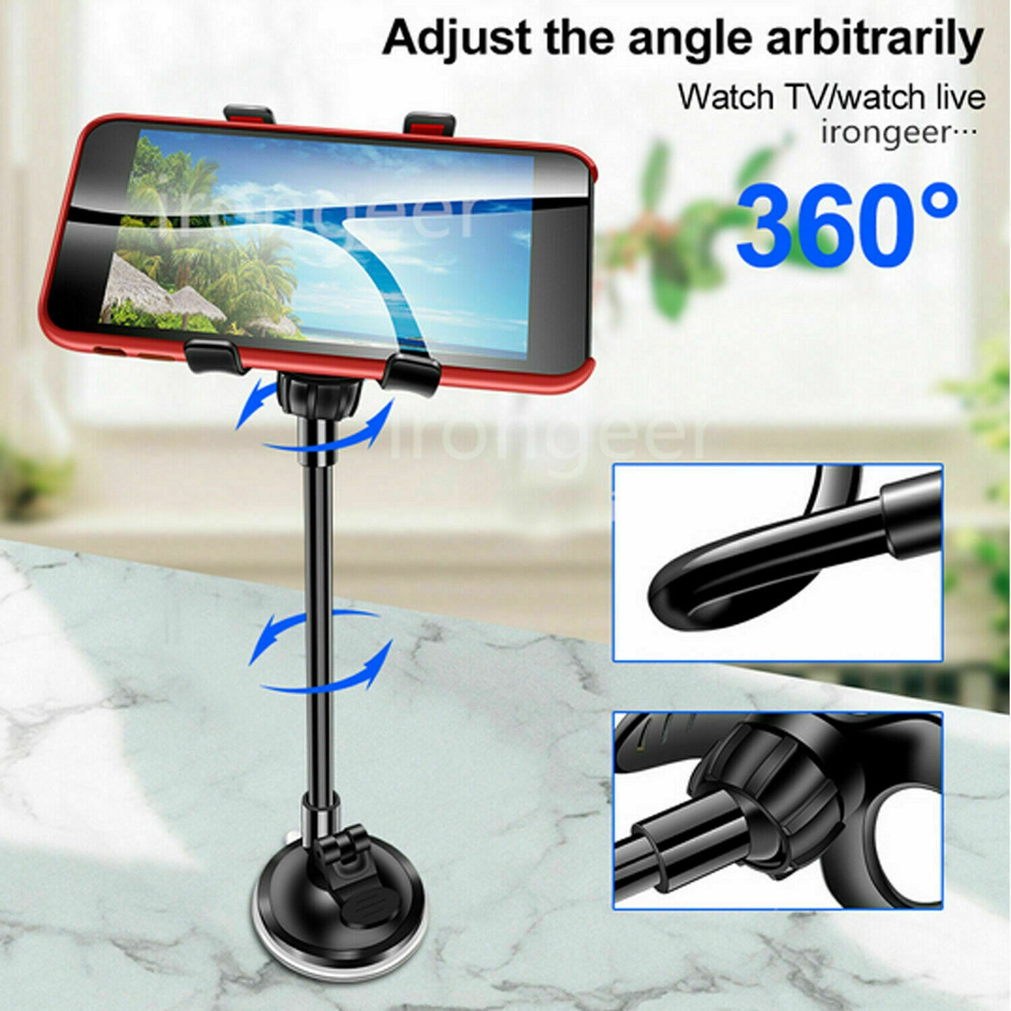 360° Car Windshield Mount Cradle Holder Stand For iPhone Mobile Cell Phone GPS