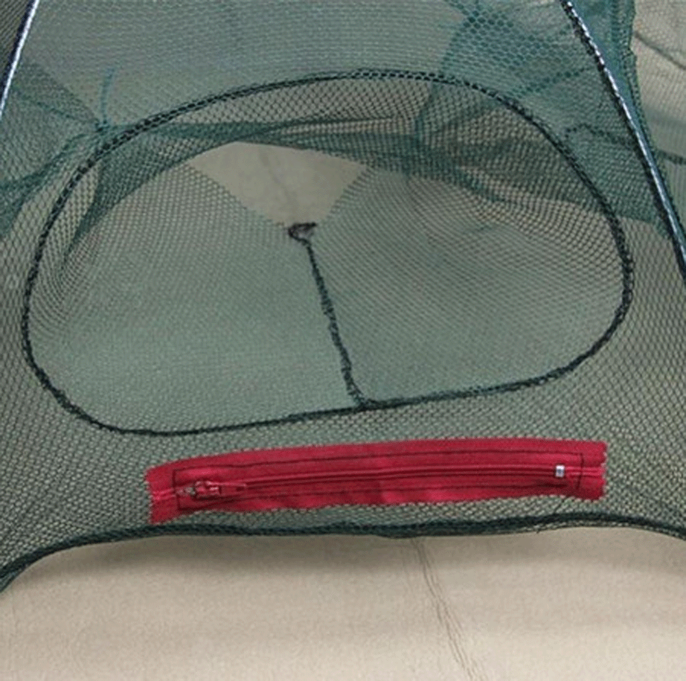 Fishing Net 6 Holes Foldable Shrimp Cast Cage Crab Fish Crayfish Prawn Trap UK