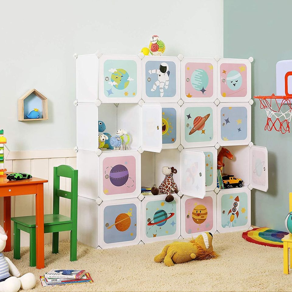 15-Cube Children’s Storage Unit Interlocking Organiser Cabinet for Kids FREE SHIPPING