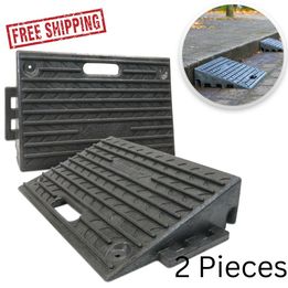 2 Pcs Heavy Duty Rubber Kerb Ramps, Cars, Bikes, Threshold Access Ramp - Brand New