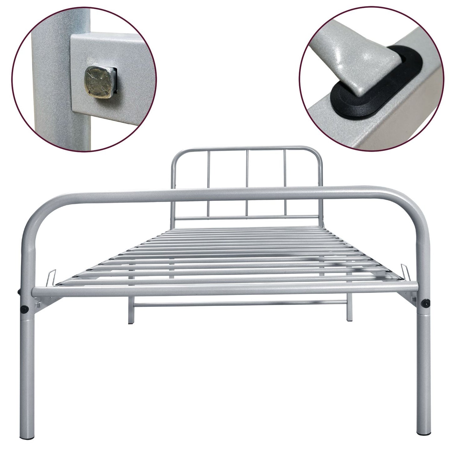 💥SALE💥3FT Single Round Metal Bed Frame White Kid Adult Bedroom Furniture