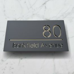 Door Sign House Numbers Laser Cut Anthracite Custom House Numbers Address Plaque