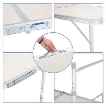 4FT FOLDING CAMPING TABLE ALUMINIUM PICNIC PORTABLE ADJUSTABLE PARTY BBQ OUTDOOR