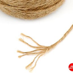 H&S Jute Twine String 600 Feet 6Ply 3Mm Thick Strong Natural Jute Rope Roll