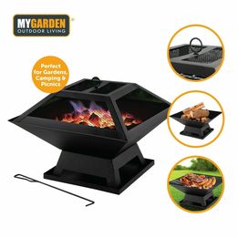OUTDOOR FIRE PIT GARDEN FIRE PIT CAMPING PATIO HEATER LARGE LOG BURNER BBQ