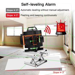 16 Line 4D 360° Rotary Green Laser Level Self Leveling Cross Measure Tool w/ Extra Battery