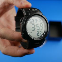 Men's Digital Sports Watch Big Numbers 50M Waterproof Large Face LED Wrist Watch