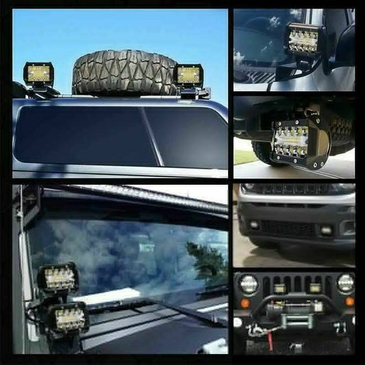 2pc 400W Car LED Work Spot Lights Flood light Lamp 4x4 Van ATV Offroad SUV Truck