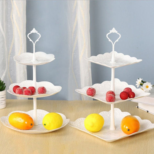 3 X 3 Layer Dessert Cake Stand Plate Afternoon Tea Party Wedding Tableware Plate