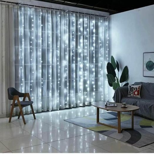 300 LED Curtain Fairy Lights String Indoor/Outdoor Backdrop Wedding Party White