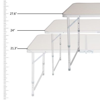 4FT FOLDING CAMPING TABLE ALUMINIUM PICNIC PORTABLE ADJUSTABLE PARTY BBQ OUTDOOR