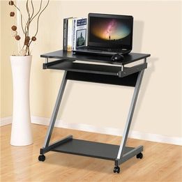 Computer Desk Z-Shaped with Keyboard Shelf Home Office Study PC Table Furniture