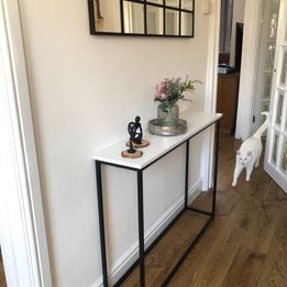 💥Wooden Hallway Console Table with Metal Legs (White)💥