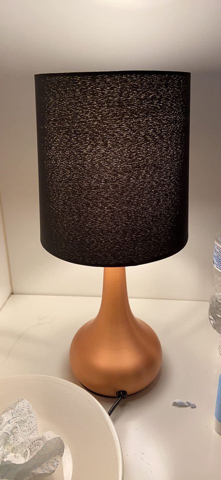 NEW! Pair of Lamp Modern Chrome Teardrop Touch Bed Side Table Lamps with Black Fabric Shade