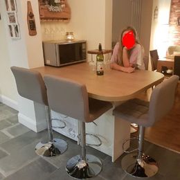 Set of 2 Bar Stools Light Grey Bar Chairs Breakfast Dining Stools for Kitchen Island Counter