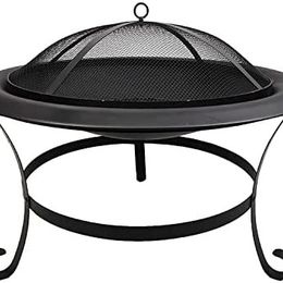 22inch Large Iron Round Bowl Fire Pit - Outdoor Firepit for Garden and Patio NEW