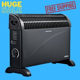 Schallen Modern Black 2000W Electric Convector Radiator Heater with Thermostat
