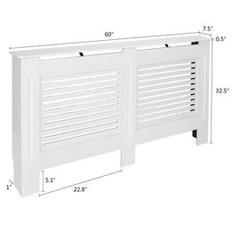 Radiator Cover Cabinet Natural White Traditional Wood Board Horizontal Cabinet