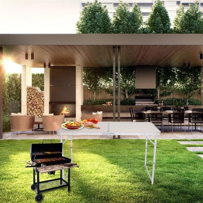 4FT FOLDING CAMPING TABLE ALUMINIUM PICNIC PORTABLE ADJUSTABLE PARTY BBQ OUTDOOR