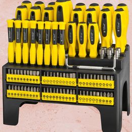 100pc Screwdriver and Bit Set Precision Pozdriv Hex Phillips Torx Square Slot