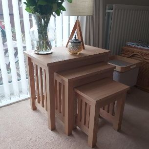 Nest of Tables 2 3 Table Units Wood Living Room Side Lamp Coffee Furniture