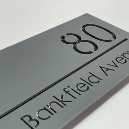 Door Sign House Numbers Laser Cut Anthracite Custom House Numbers Address Plaque