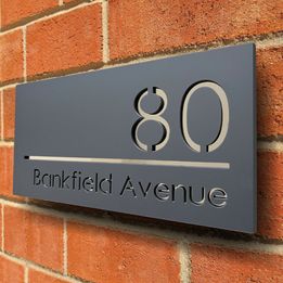 Door Sign House Numbers Laser Cut Anthracite Custom House Numbers Address Plaque