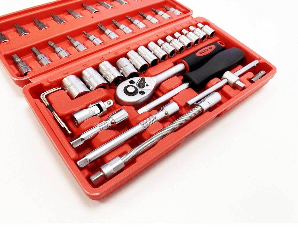 45pc 1/4 Dr Socket Set CRV Steel Torx Star Pozi Phillips Bits + Storage Case