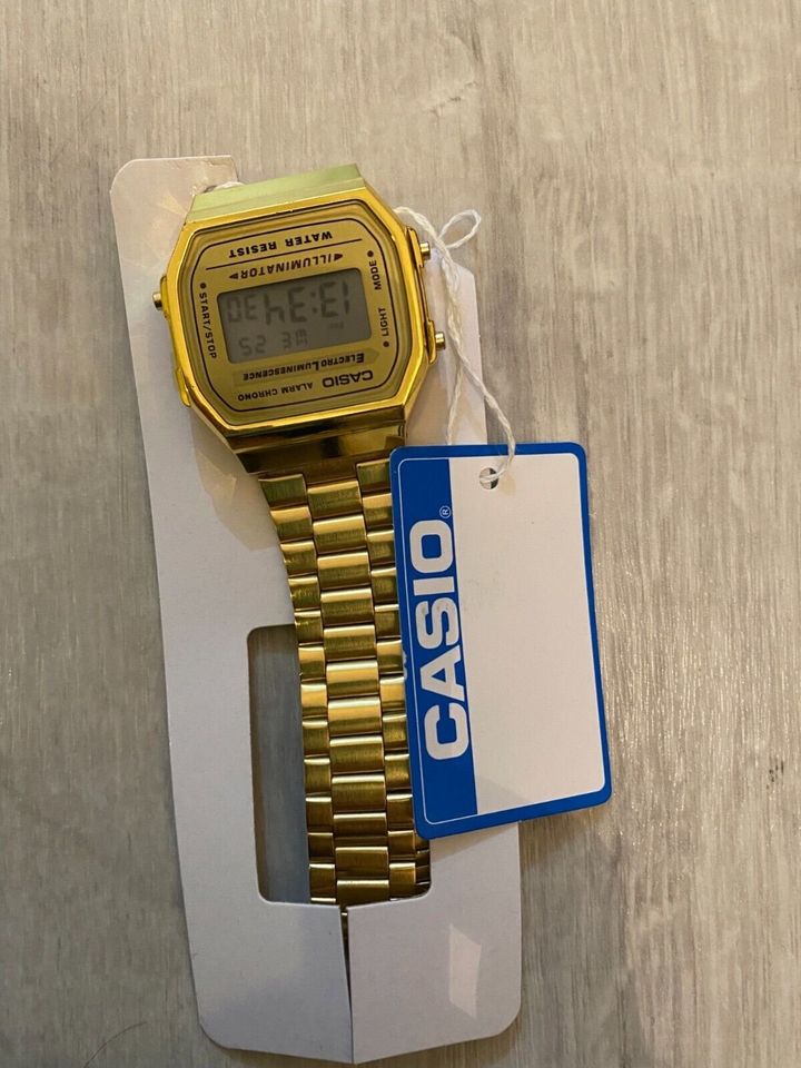 CASIO Retro Classic Mens Digital Steel GOLD Bracelet Watch-A168WG-9EF UK