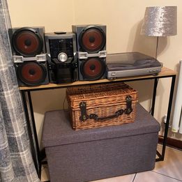 NEW Wooden Hallway Console Table with Metal Legs (Oak)
