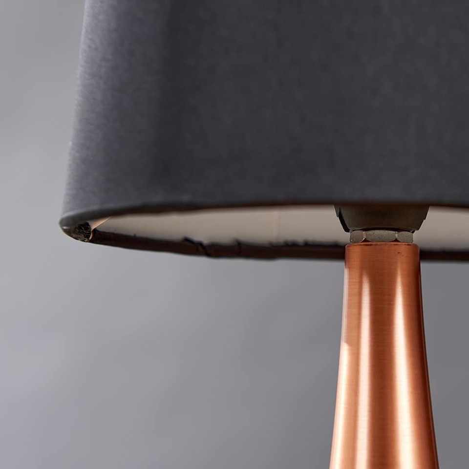 NEW! Pair of Lamp Modern Chrome Teardrop Touch Bed Side Table Lamps with Black Fabric Shade