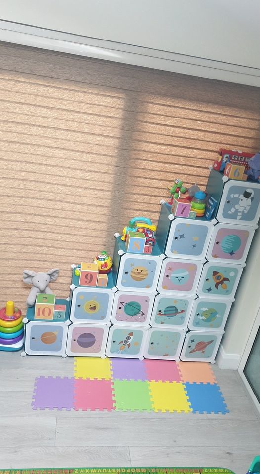 15-Cube Children’s Storage Unit Interlocking Organiser Cabinet for Kids FREE SHIPPING