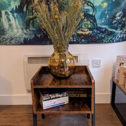 NEW Side Table Industrial Nightstand Stackable End Table with Open Front Storage