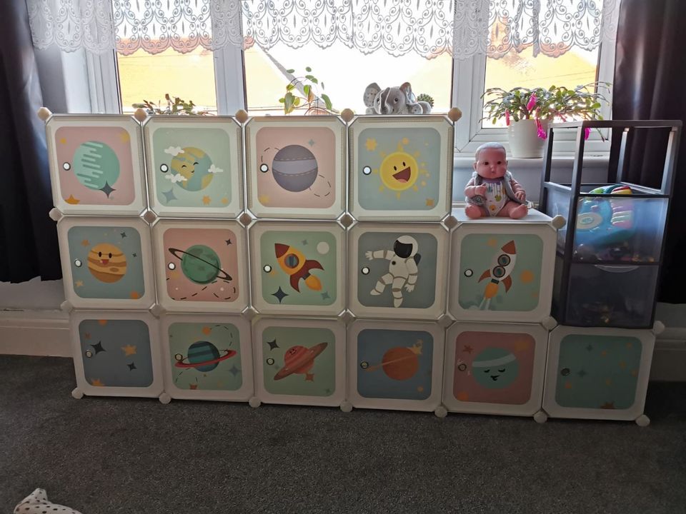 15-Cube Children’s Storage Unit Interlocking Organiser Cabinet for Kids FREE SHIPPING
