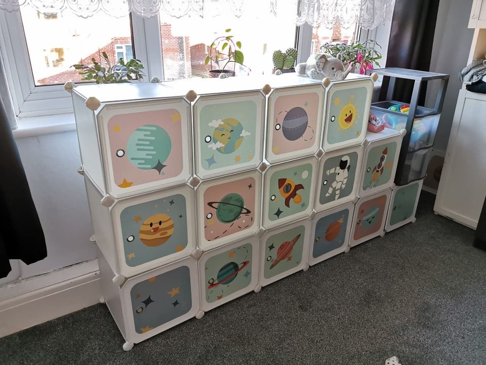 15-Cube Children’s Storage Unit Interlocking Organiser Cabinet for Kids FREE SHIPPING