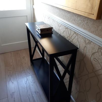 NEW! 2-Tier Console Tables Side/End Table with Shelf X-Design Wooden Hall Desk