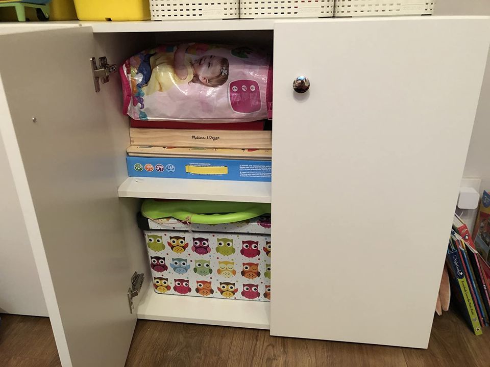 NEW! Storage Cabinet w/Two Shelves Wooden Sideboard Freestanding FREE SHIPPING