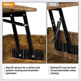 NEW! Industrial Split Lift-top Coffee Table with Storage Compartments Metal Legs