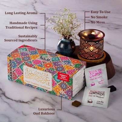 Incense Variety Box (20 Pieces) & Rainbow Exotic Bakhoor Burner - Gift Set
