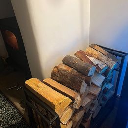 NEW! Steel Firewood Log Holder Indoor Outdoor Firewood Rack Fireplace with 4 Tools Hooks Scrolls